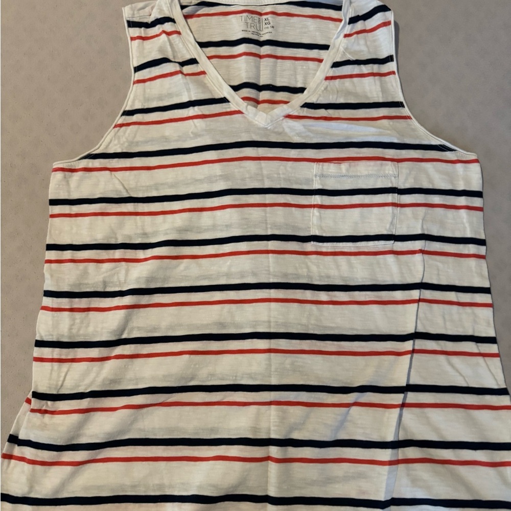 Time and Tru Striped Sleeveless Top